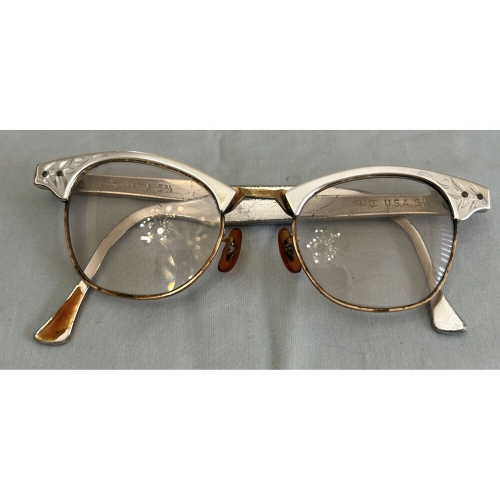 Vintage Distressed 50’s 60s Gold Eyeglasses  12 K GF 5 3/4